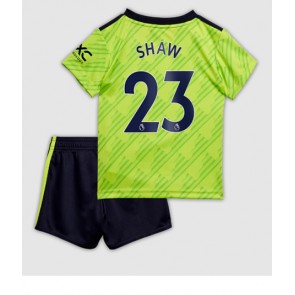 Manchester United Luke Shaw #23 kläder Barn 2022-23 Tredje Tröja Kortärmad (+ korta byxor)